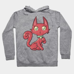 Pretty Red Kitty Cat Hoodie